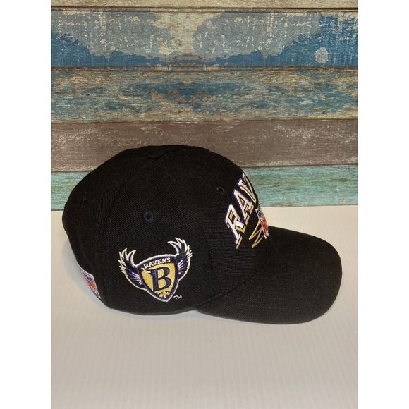 Vintage 90’s Baltimore Ravens NFL Spike Hat Snapback Black Logo Athletic Rare - Picture 4 of 13